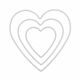 Σετ 3 ανακυκλωμένων πλαισίων σε σχήμα καρδιάς για Μακραμέ 