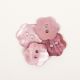 Κουμπί φιλντισένιο με 2 τρύπες, ροζ λουλούδι, μικρό (κωδ. 616)