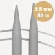 Κυκλικές βελόνες MILWARD 2.5 mm, 80 εκ