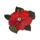 Θερμοκολλητικό Μπάλωμα λουλούδι P023, πράσινο με κόκκινο