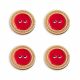 Ξύλινο κουμπί με σμάλτο μαίανδρος 37mm κόκκινο (κωδ. WL04-37-11)